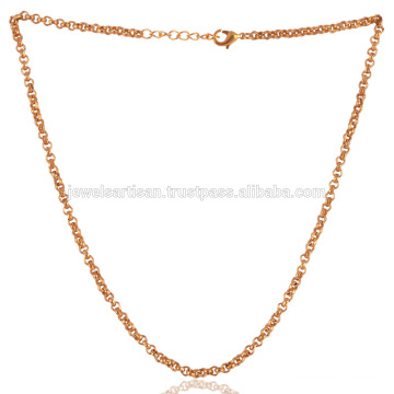 New Arrival 2017 Gold Plating 16 Inch Solid Brass Chain